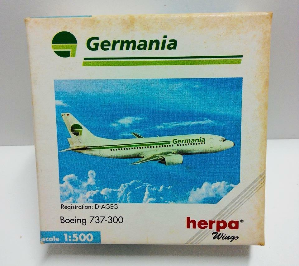 Germania Airplane Herpa Wings w/Box Boeing 737-300 500425 SCALE 1:500 (A605)
