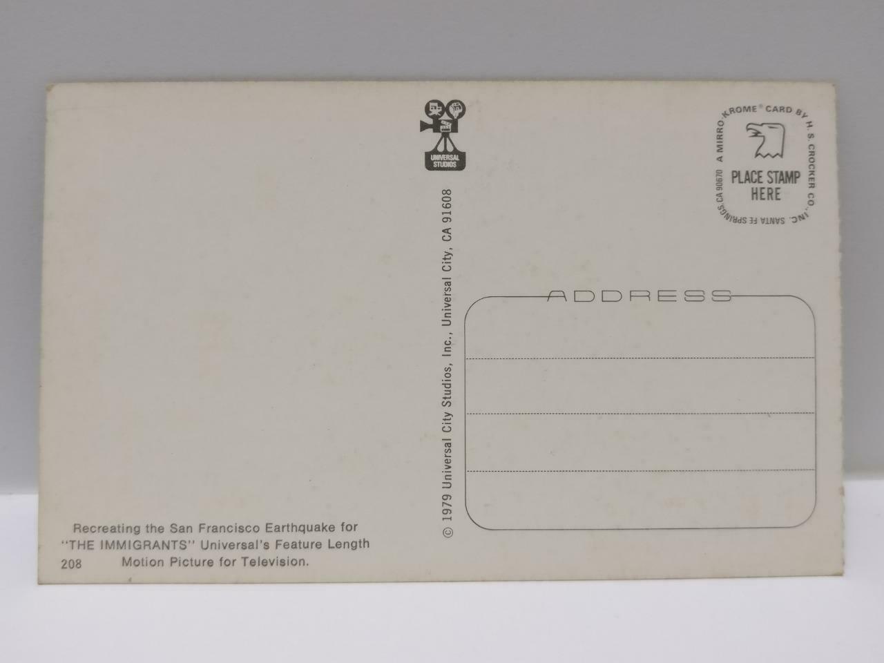 Vintage TV Movie The Immigrants Behind-The-Scene House On Fire USA Postcard P711