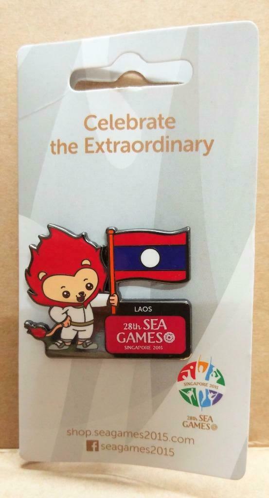 LP888 Singapore 28th Olympic Sea Games 2015 Pin Badge Button Souvenir Laos (A1321)