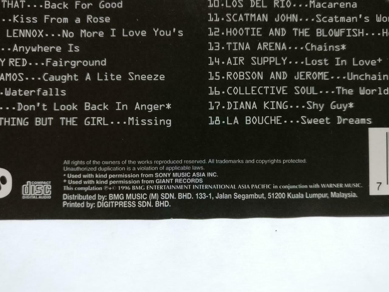 Various Artist Take That TLC Diana King Air Supply Enya 1996 Malaysia CD CDS315