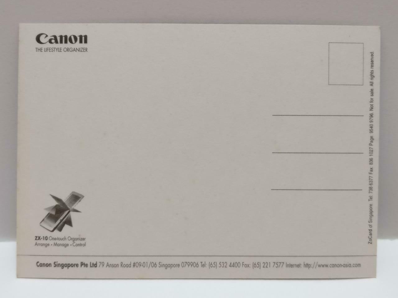 LUCKYPIGEON888 Canon Ad ZX-10 Digital Organiser Lady Singapore Postcard (E0129)