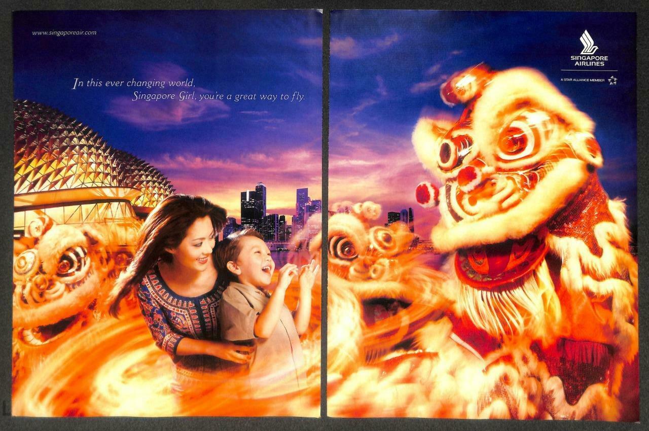 2004 Singapore Airlines SIA Girl Magazine Advertisement Print Ad x 2 (P976)