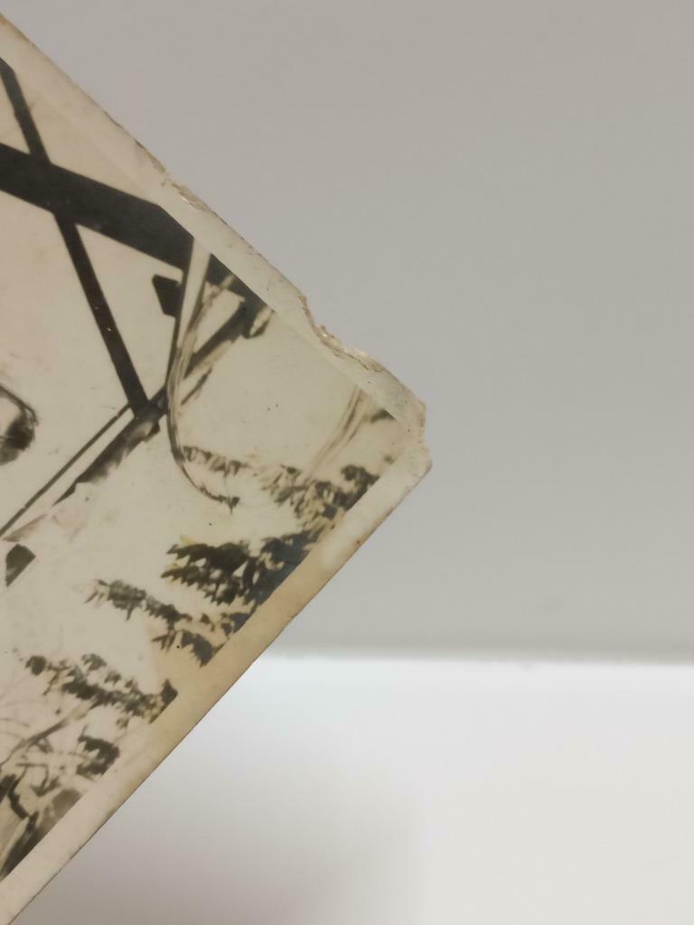 1960s Overseas Chinese Man With Tobacco Pipe & Fake Moustache B&W Photo (P548)