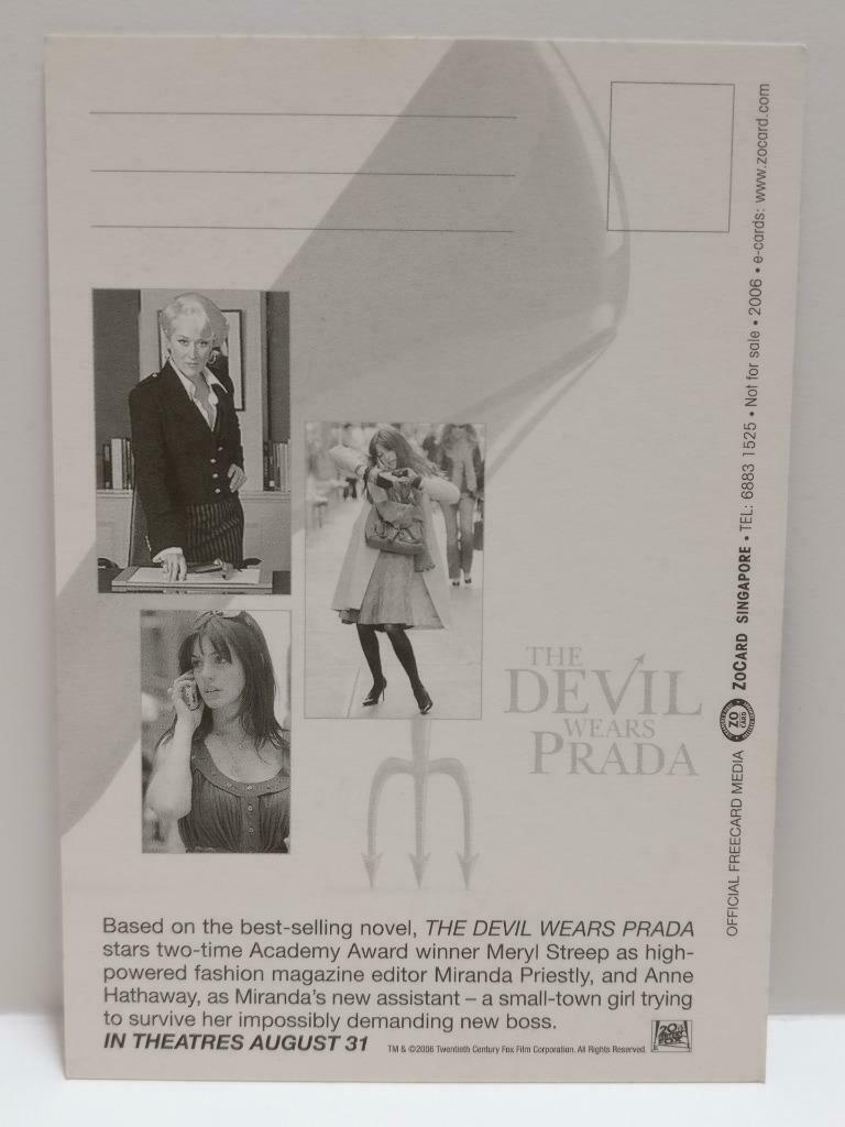 LUCKYPIGEON888 Movie The Devil Wears Prada 2006 Singapore Ad Postcard (E0338)