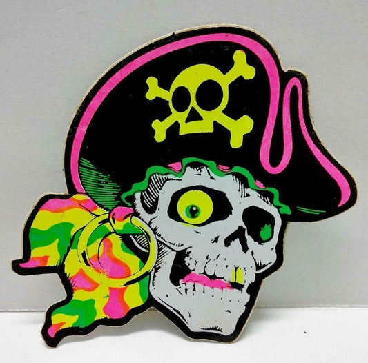 Vintage 80’s Sticker Neon Skull Sticker F/S (A806)