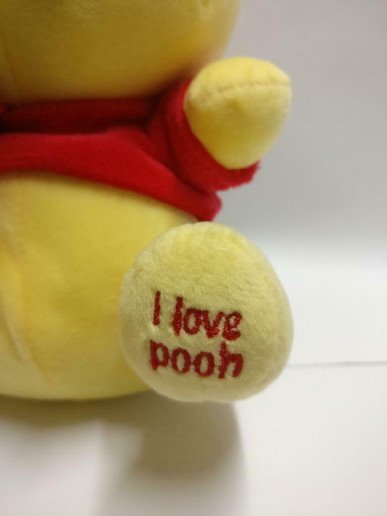 Disney Cute Winnie The Pooh Red Ribbon 8" Plush Soft Toy F/S (PTY076)