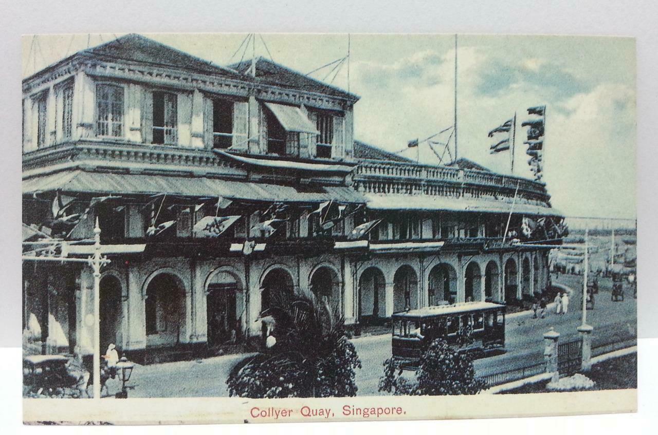 Singapore Collyer Quay Vintage Singapore Postcard Reprint (AC135)
