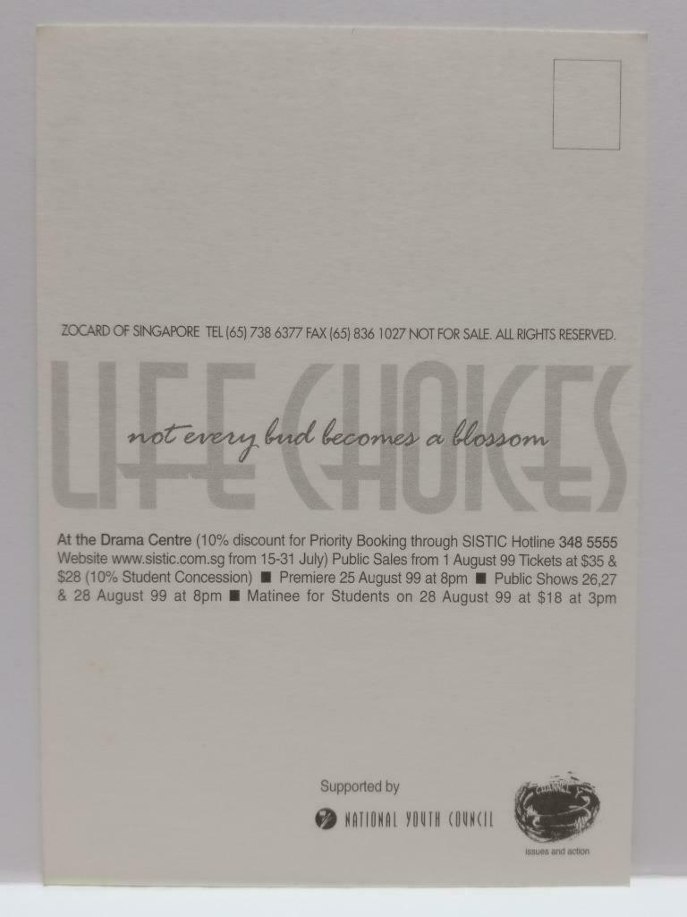 LUCKYPIGEON888 Life Choices Norleena Salim Plays Singapore Ad Postcard (E0180)