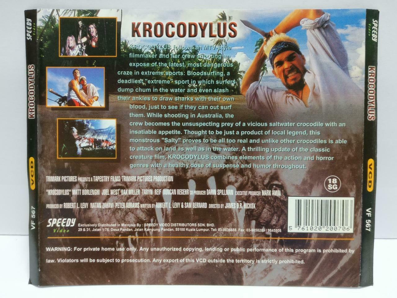 Horror Movie Krocodylus Matt Borlenghi Rare Malaysia Video CD 2x VCD OOP CDS359
