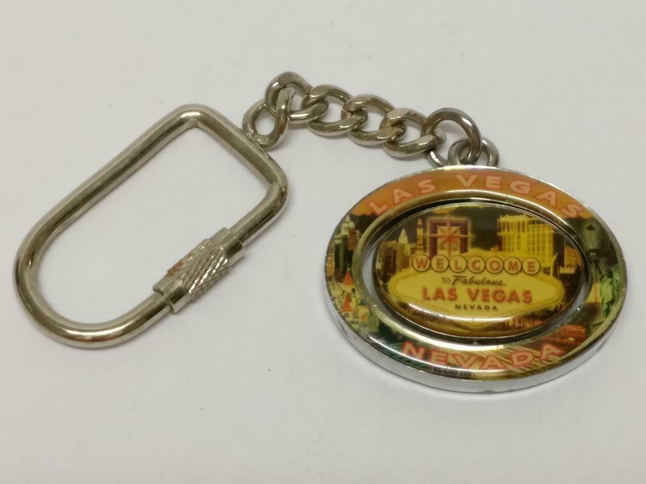 Las Vegas Neveda USA Silver Tone Metal Souvenir Keychain Keyring F/S (B753)