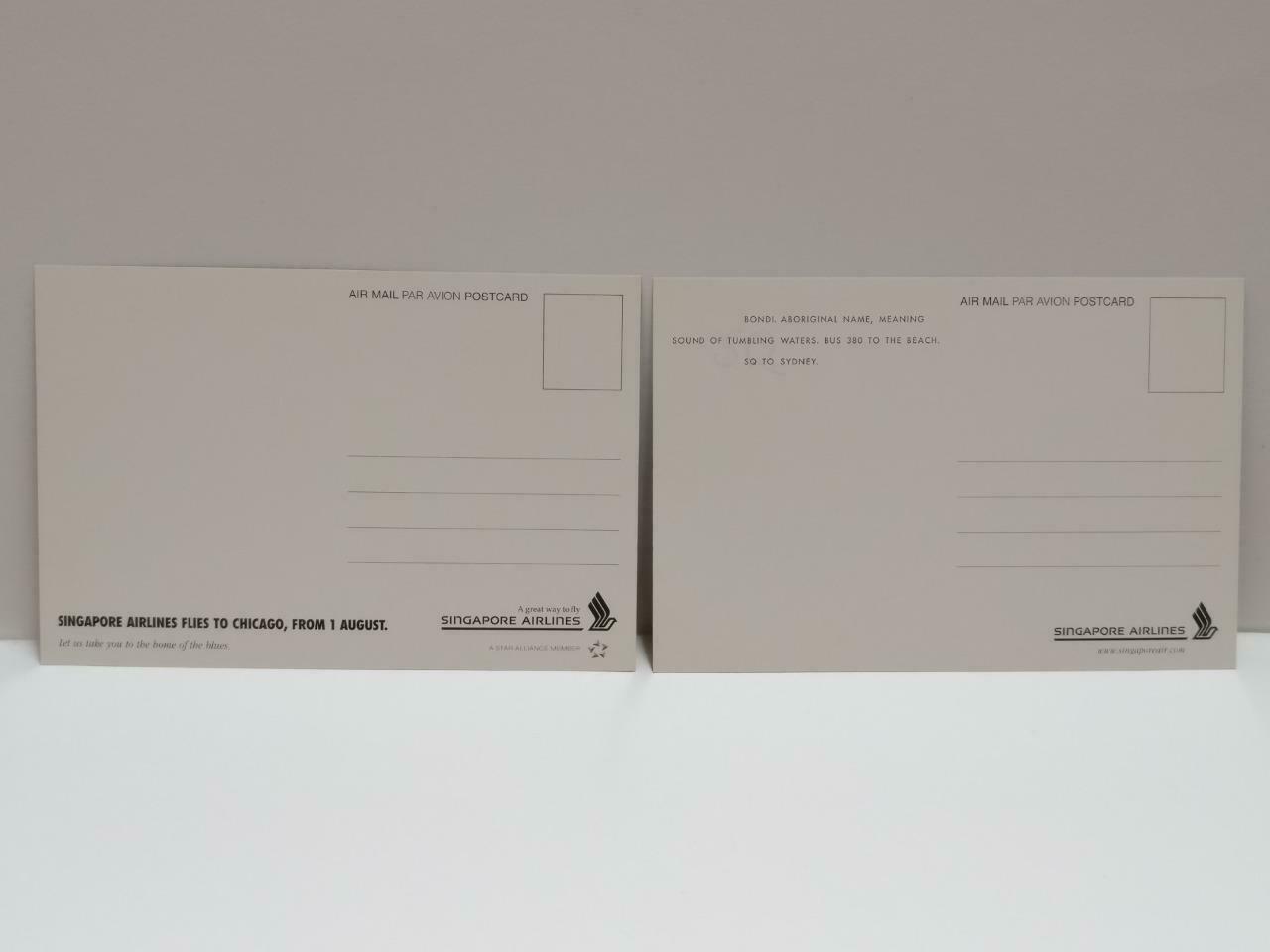 LUCKYPIGEON888 Singapore Airlines SIA Stewardess Sea Postcard Set Of 2 (E0439)