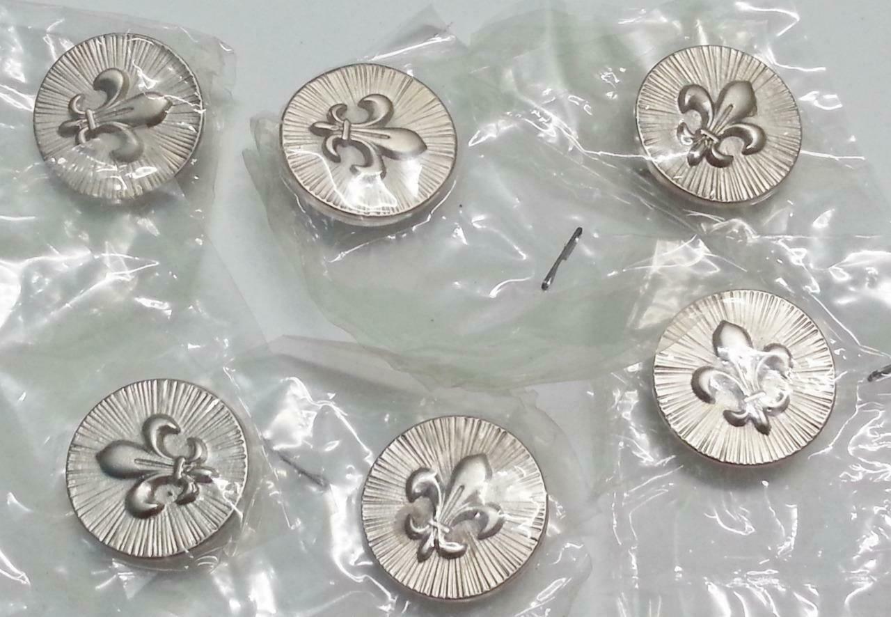 Rare Singapore Scout Association Uniform Silver Tone Round Buttons x 6 (B382)