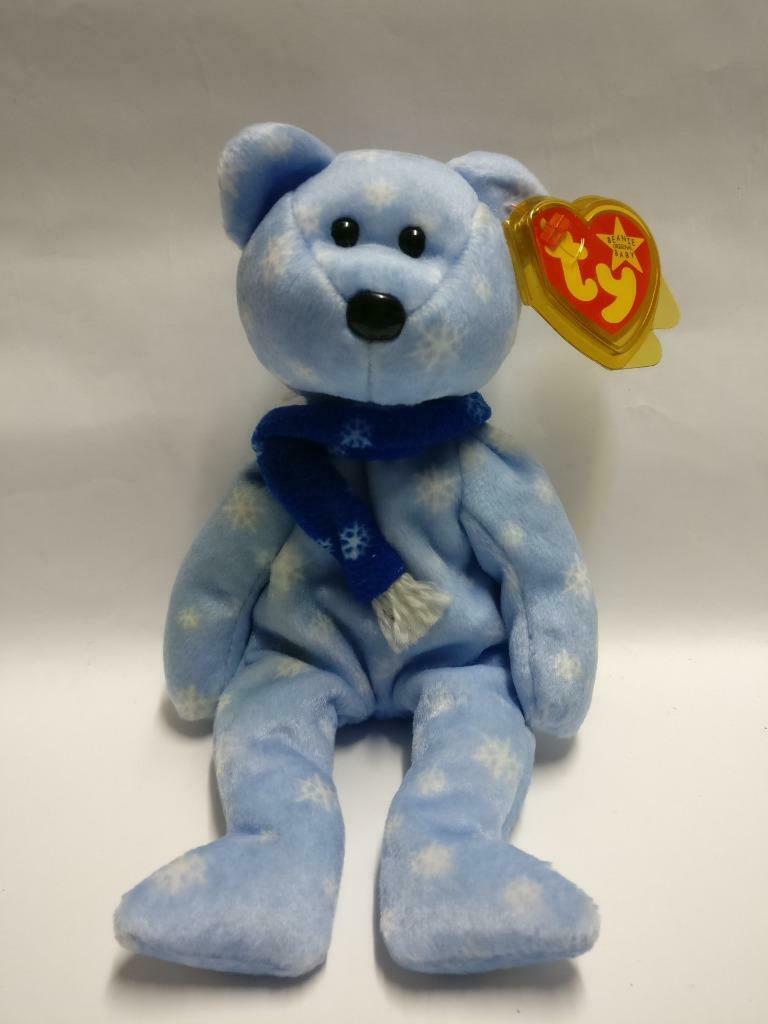 Vintage Ty Beanie Babies Bear Snowflake Scarf 1999 Plush Soft Toy F/S (PTY115)