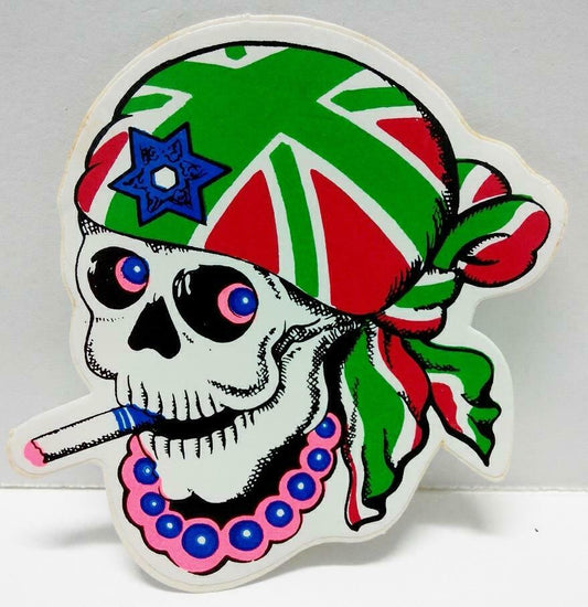 Vintage 80’s Sticker Neon color Skull Sticker F/S (A805)