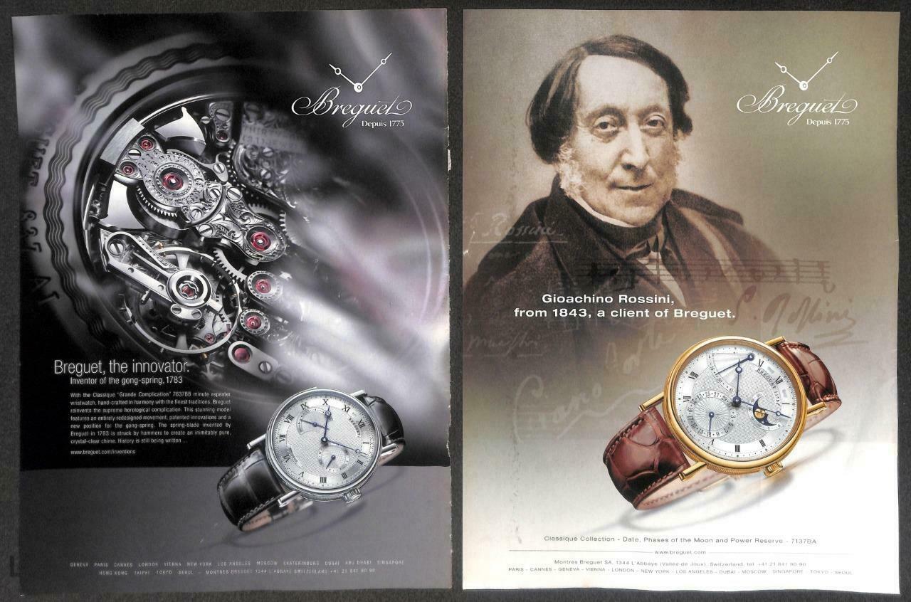 Vintage Breguet Watch Magazine Advertisement Print Ad x 12 (P921)