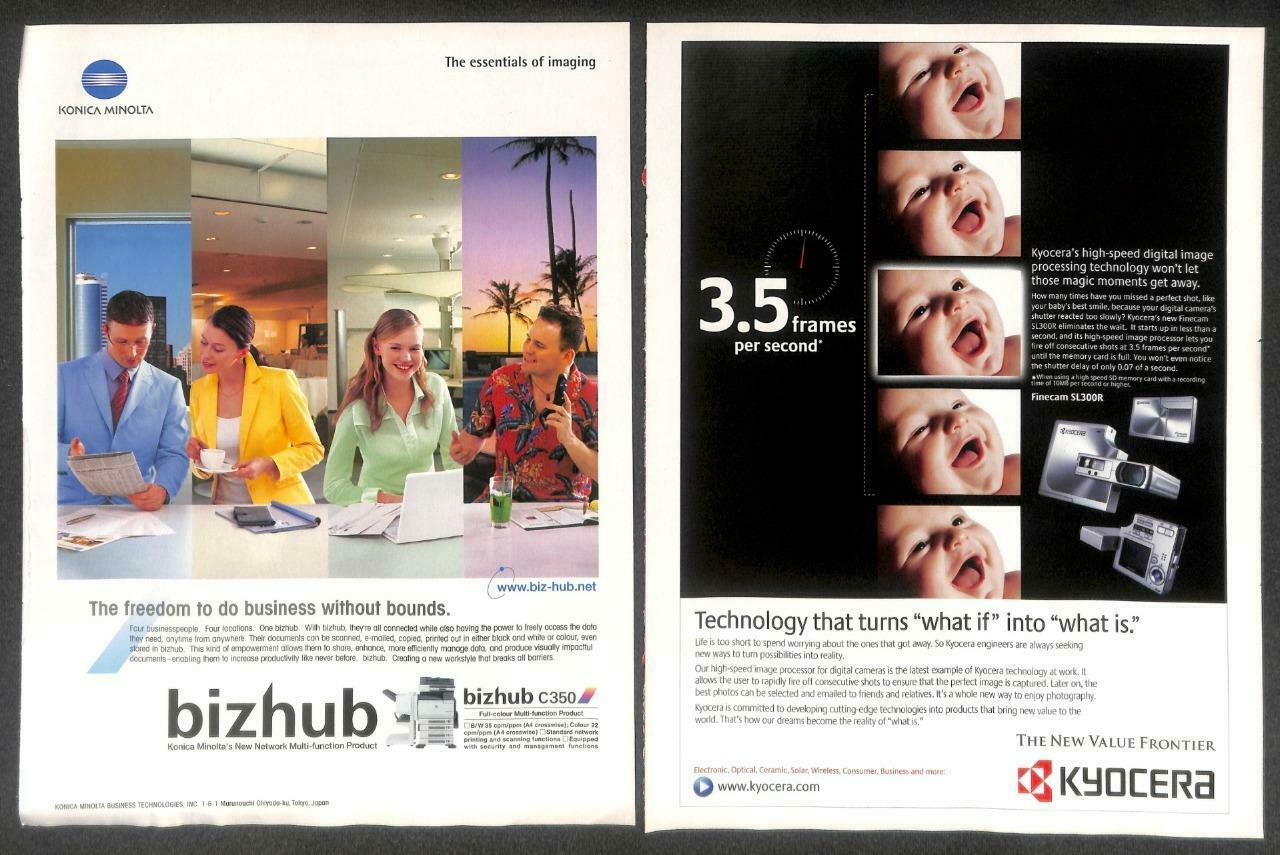 Vintage Konica Minolta Kyocera Magazine Advertisement Print Ad x 6 (P897)