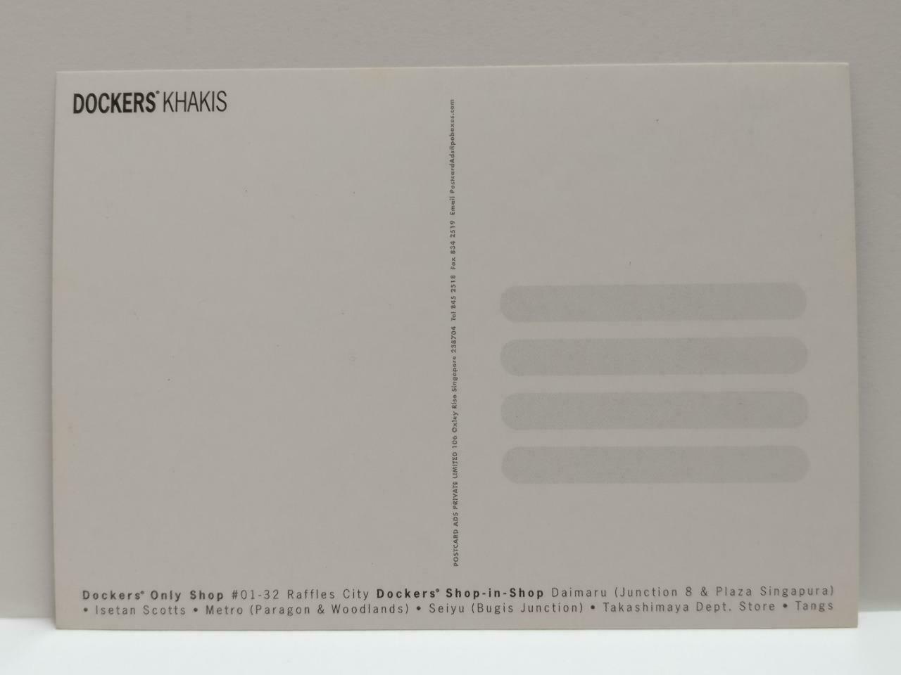LUCKYPIGEON888 Dockers' Khakis Sexy Man Beefcake Singapore Ad Postcard (E0203)
