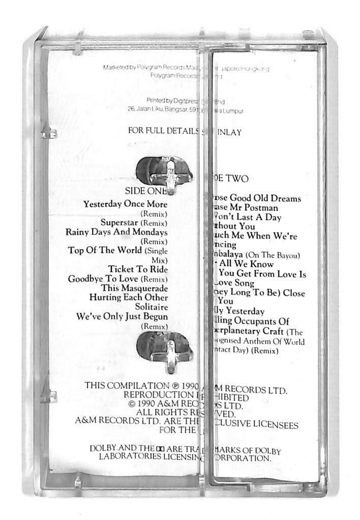 Rare Carpenters Close To You Superstar 1990 Singapore English Cassette CT885