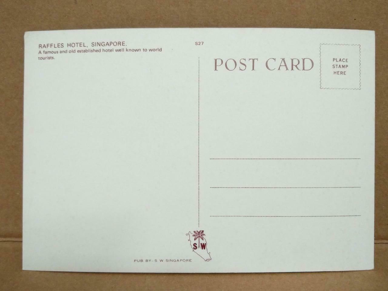 LUCKYPIGEON Famous Established Raffles Hotel Singapore Tourists Postcard (C1992)
