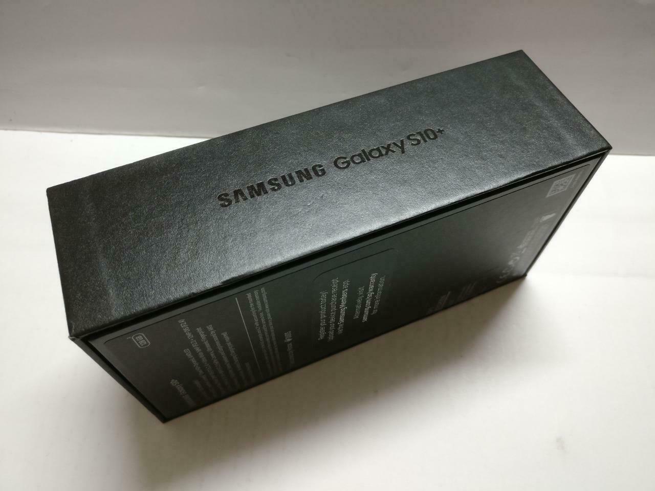 Samsung Galaxy S10+ 128GB SIM Pin+Clear Back Case Black Empty Box Only (BX082)