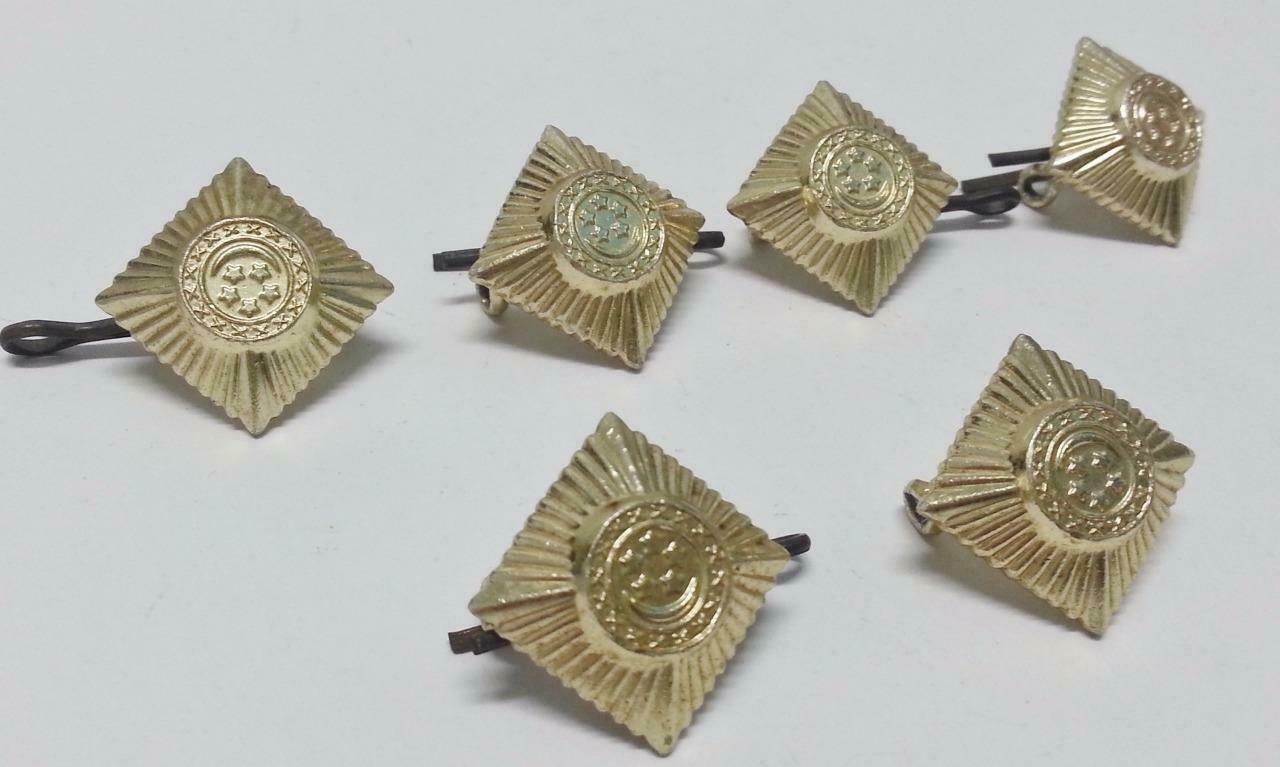 Rare Vintage 70s Singapore Army Uniform Gold Tone Buttons x 6 Pin Badge (B204)