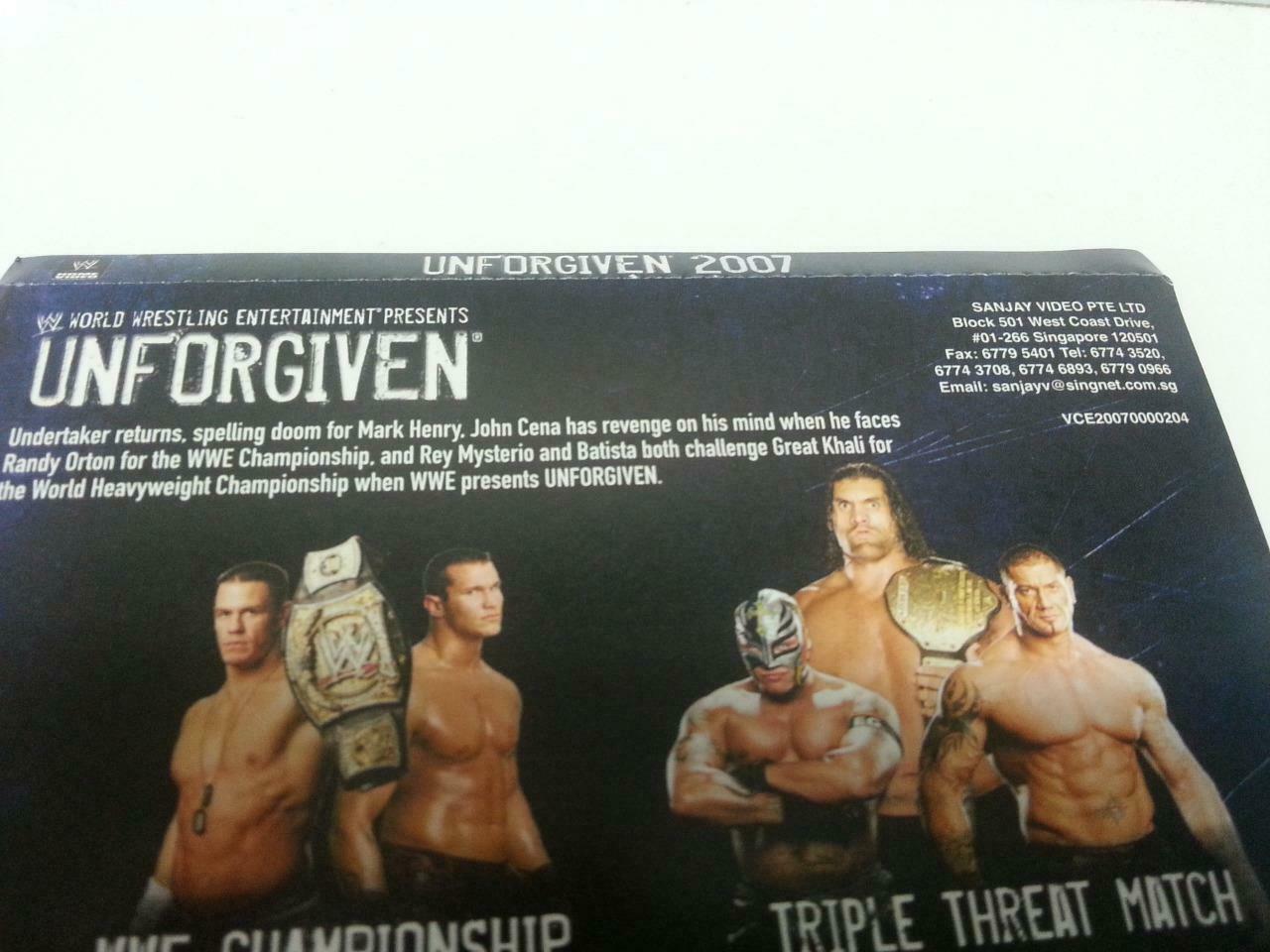 WWE WWF Wrestling Unforgiven 2007 Singapore Only 4x VCD Video CD OOP (A838)