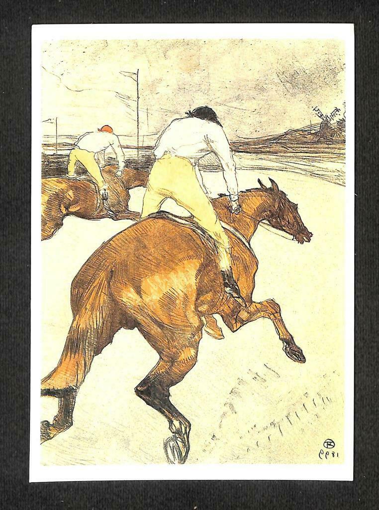 LUCKYPIGEON Henri de Toulouse-Lautrec Horse Riding Postcard (C1778)