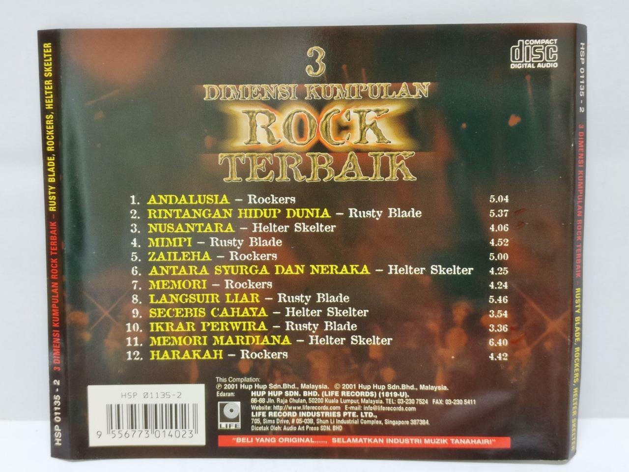 3 Malay Rock Bands Rusty Blade Rockers Helter Skelter 2001 Malaysia Melayu CD (CD708)