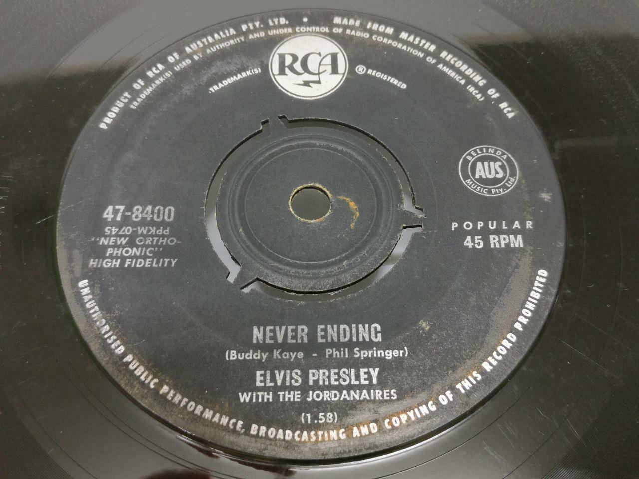 Elvis Presley Never Ending Such A Night Australia 7" English EP (EP073)