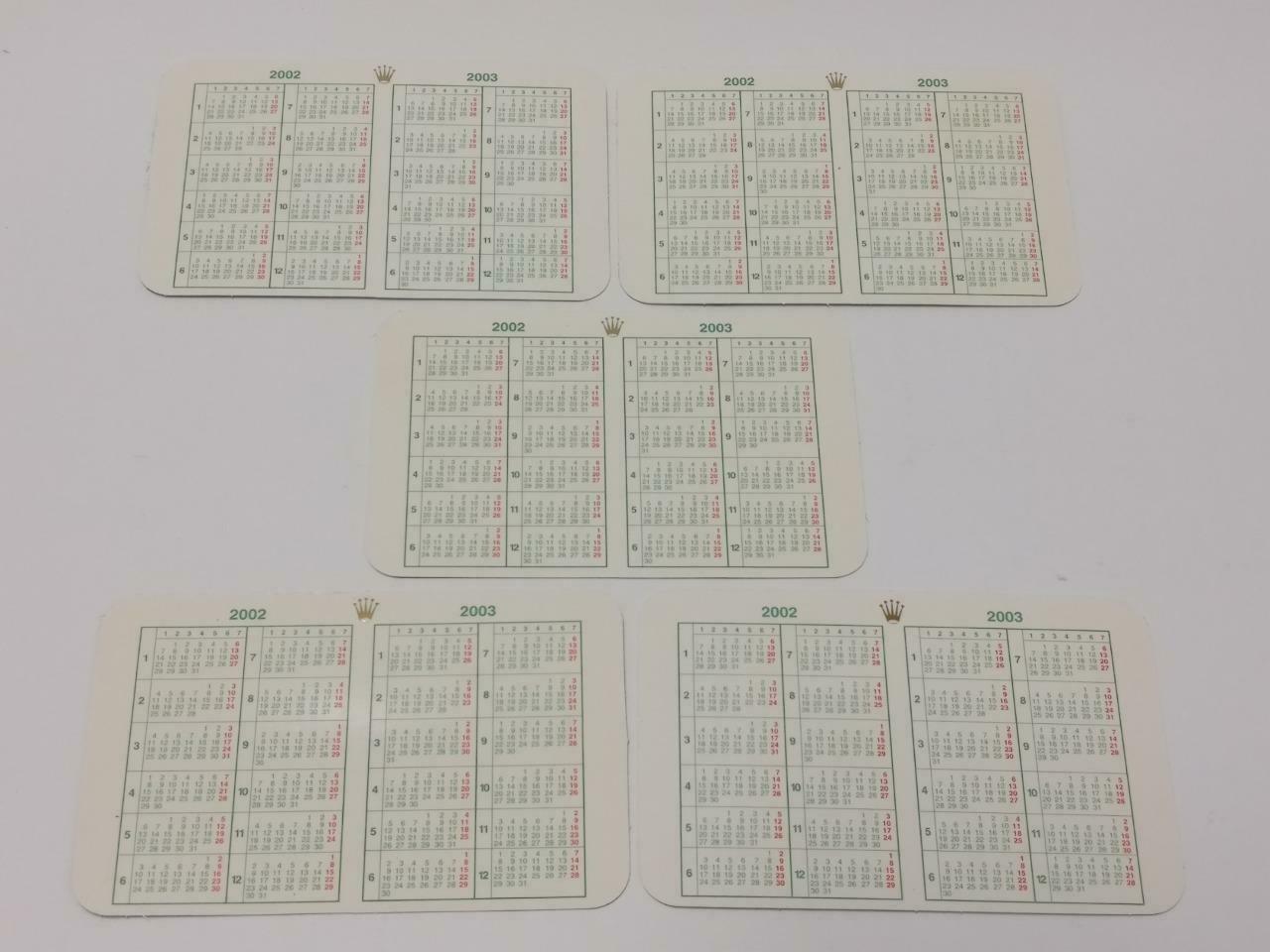 Vintage Rolex 2002 To 2003 Calendar Card x10 F/S (A2424)