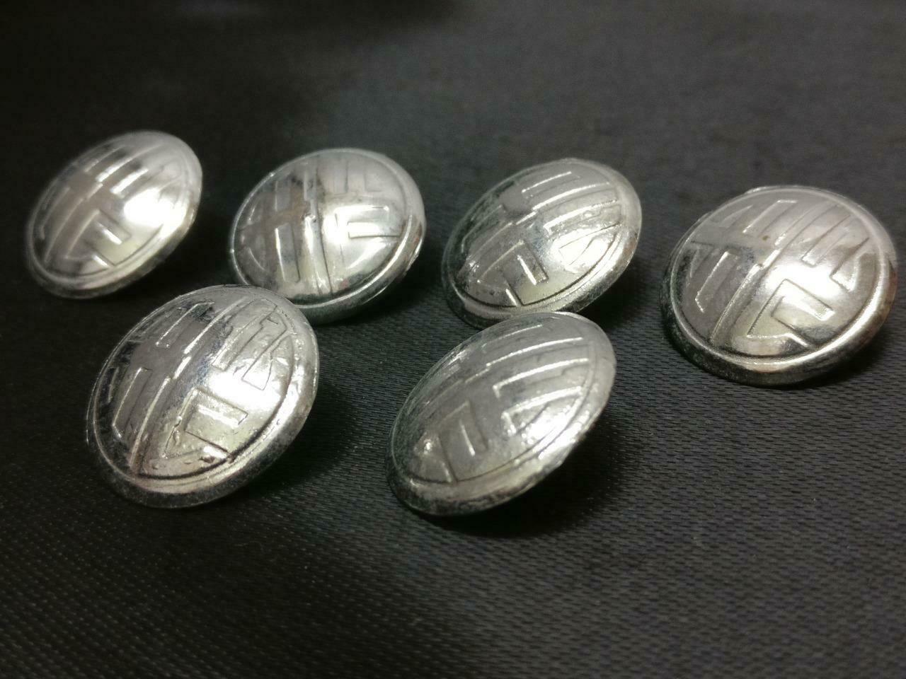 Vintage Rare Singapore Zhong Zheng Secondary School Chinese Buttons x6 (A1877)