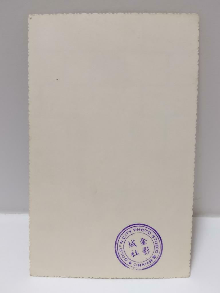 Vintage Chinese Girl Toddler In Cute Dress Studio Portrait B&W Photo (P527)