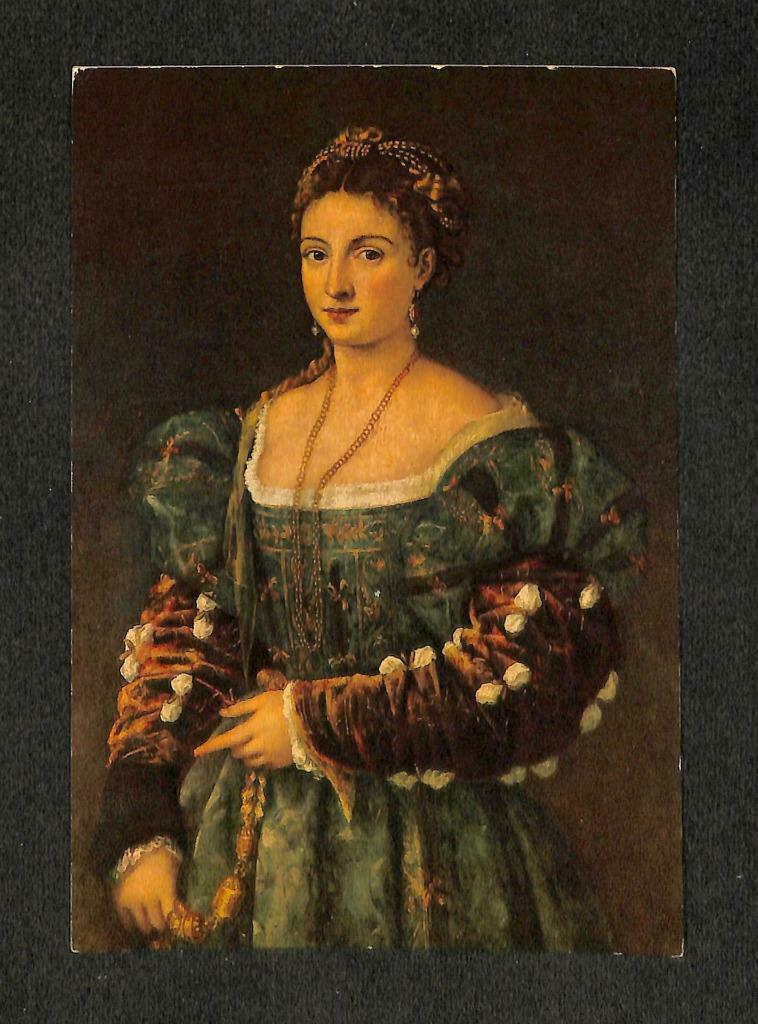 LUCKYPIGEON Beautiful Woman Victorian Fashion Portrait Painting Postcard (C1701)