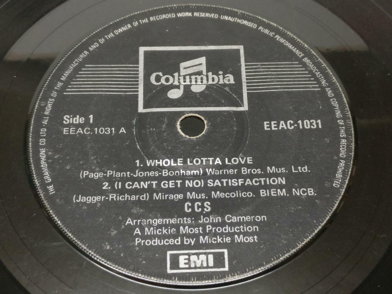 C.C.S Whole Lotta Love Columbia EMI Rare Singapore 7" EP  (EP041)