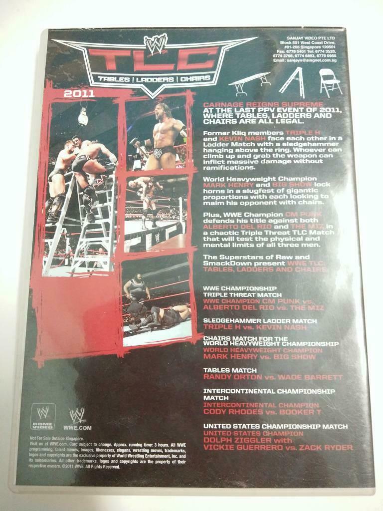 WWE WWF Wrestling CM Punk Mark Henry Triple H TLC 2011 Singapore Only DVD A861