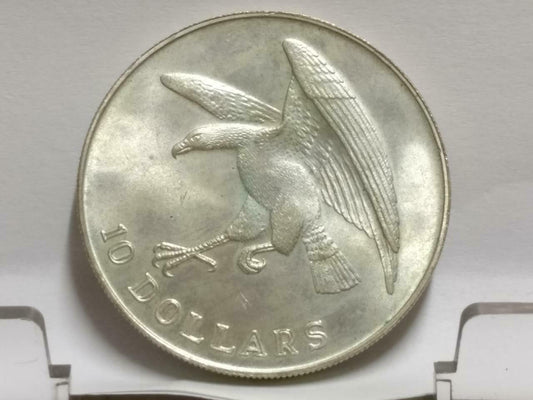 Singapore $10 10 Dollars 1972 Eagles Silver Coin (C019)