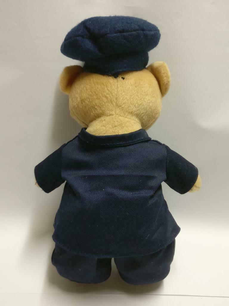 Cute Teddy Bear In Blue Police Uniform Hat 10" Plush Soft Toy F/S (PTY015)