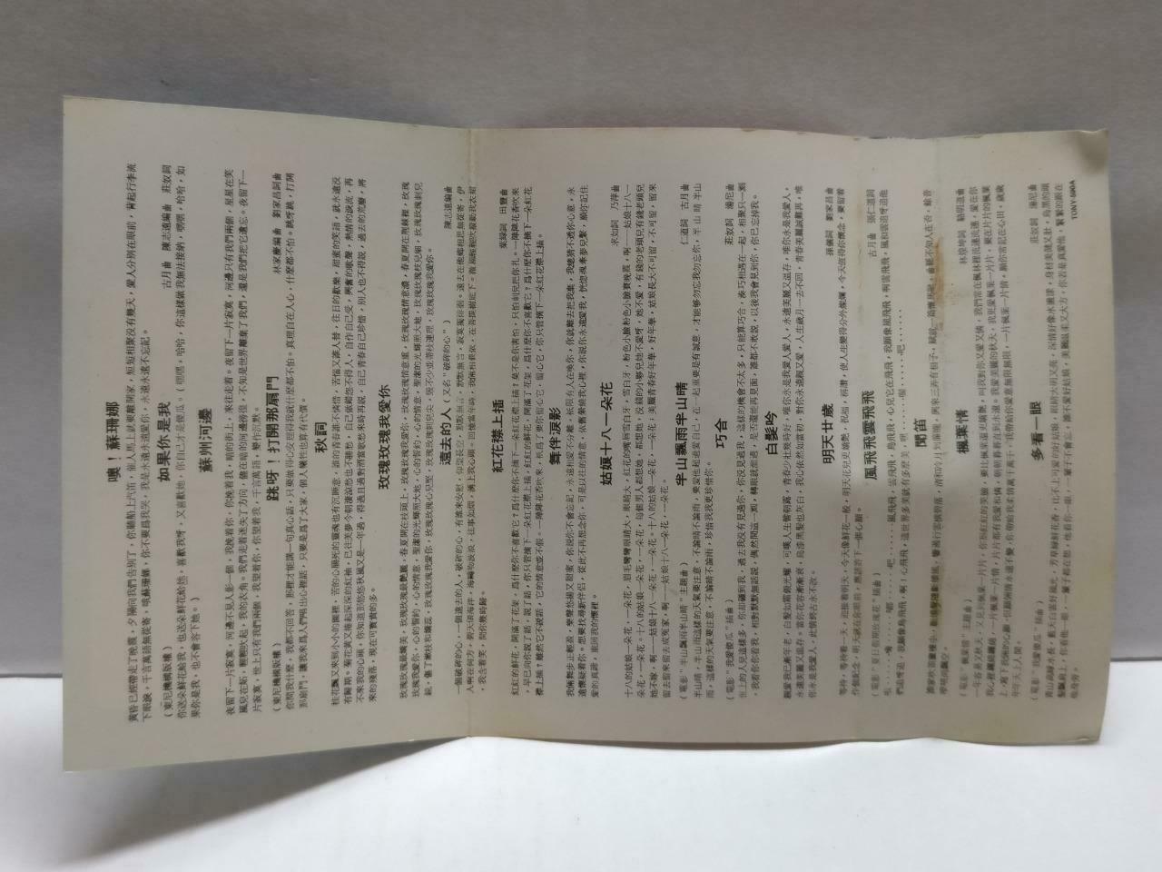 Taiwan Feng Fei Fei 凤飞飞 玫瑰玫瑰我爱你 卡帶 磁帶 1981 Rare Singapore Chinese Cassette CT817
