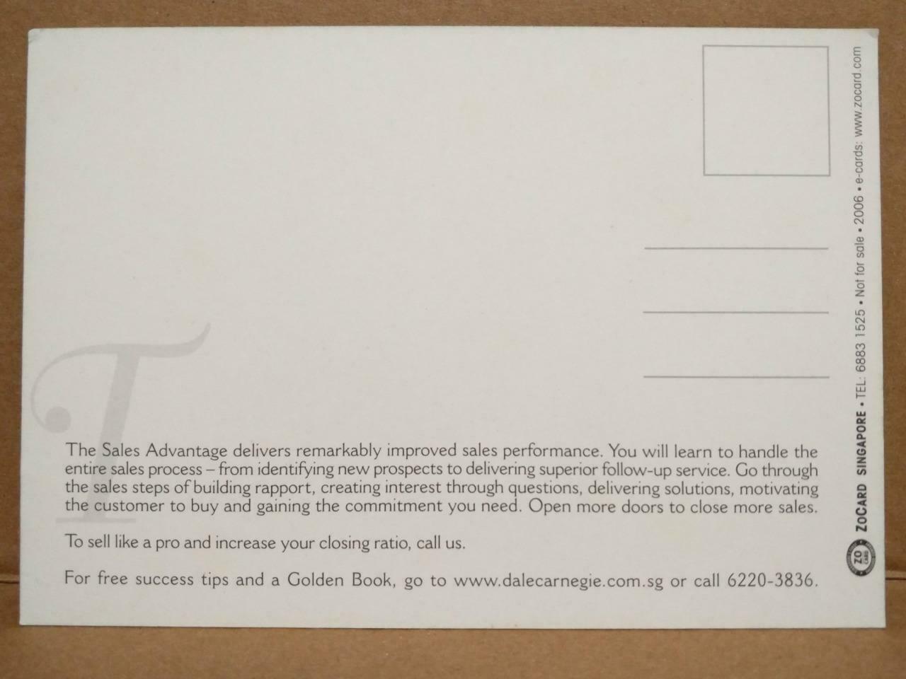 LUCKYPIGEON Singapore Dale Carnegie Sales Advantages Ad Postcard (C2079)