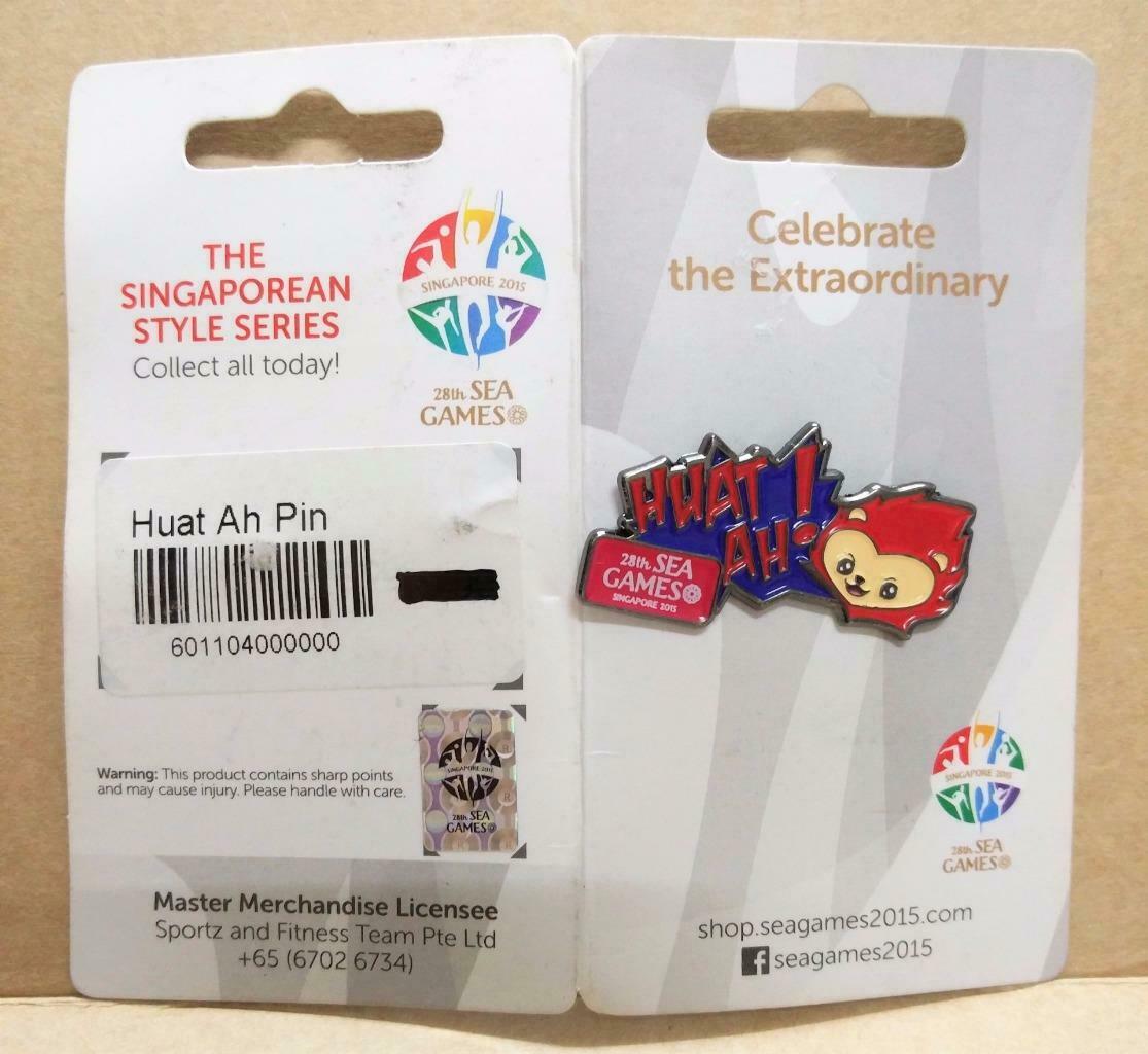 LP888 Singapore 28th Olympic Sea Games 2015 Pin Badge Button Souvenir Huat Ah! (A1319)