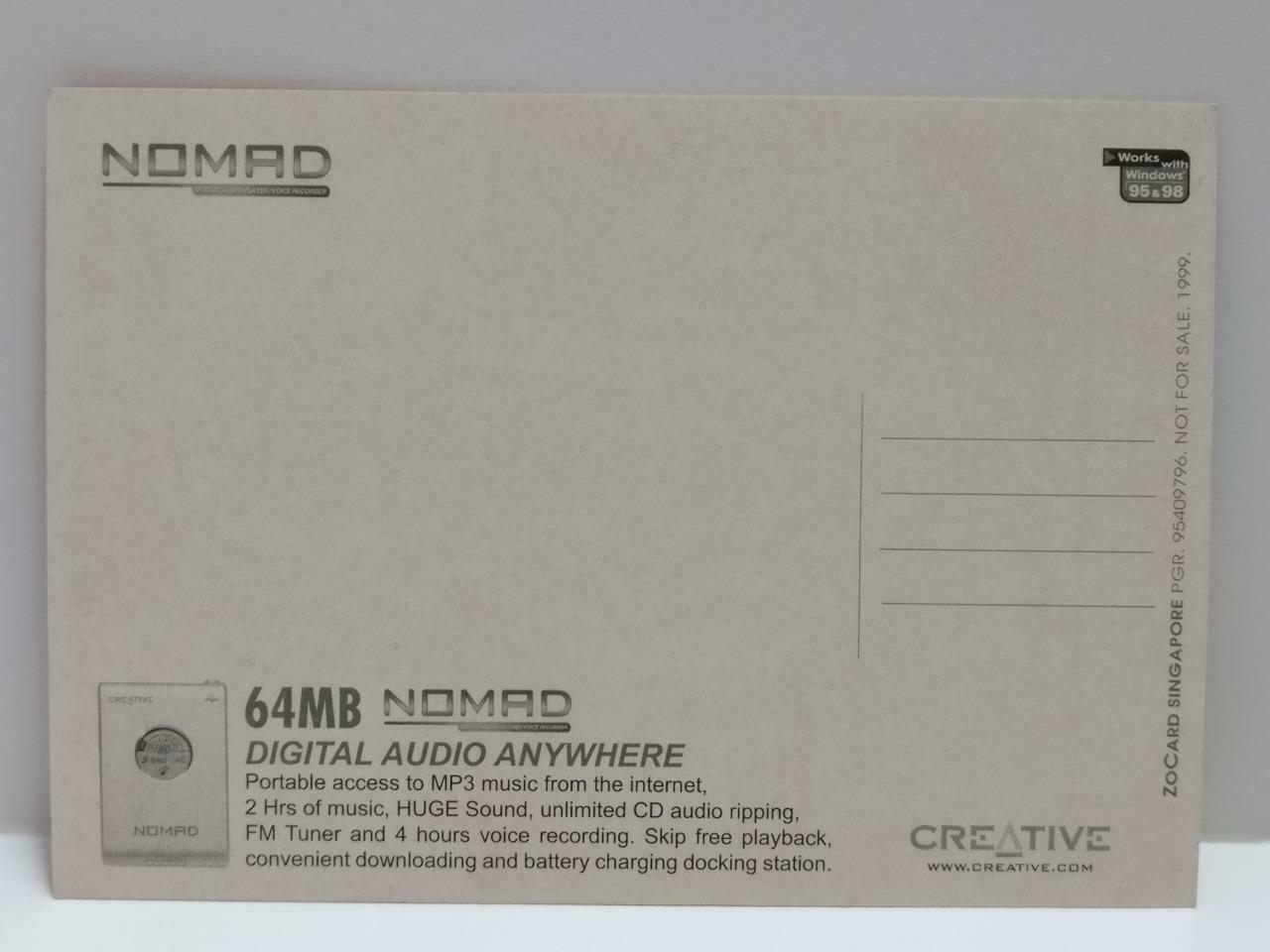 LUCKYPIGEON888 Creative Nomad Sexy Woman Eyes 1999 Singapore Ad Postcard (E0305)