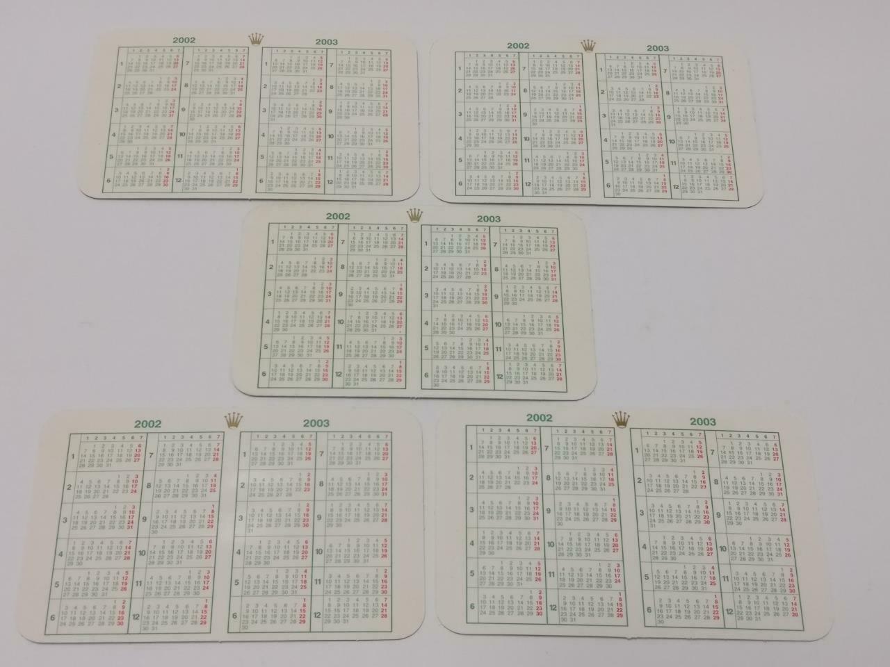 Vintage Rolex 2002 To 2003 Calendar Card x10 F/S (A2424)