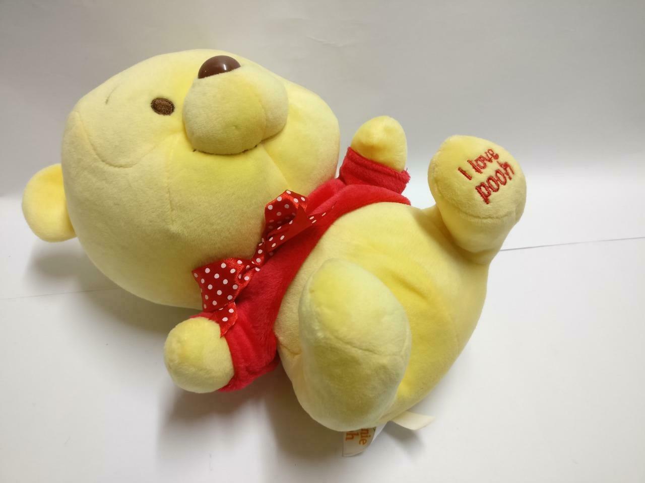 Disney Cute Winnie The Pooh Red Ribbon 8" Plush Soft Toy F/S (PTY076)