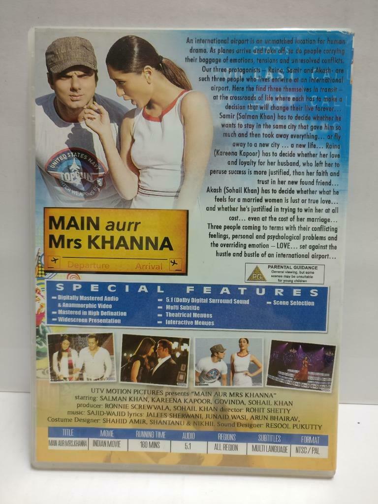India Bollywood Movie Main Aurr Mrs Khanna Salman Khan Video CD VCD CD1021