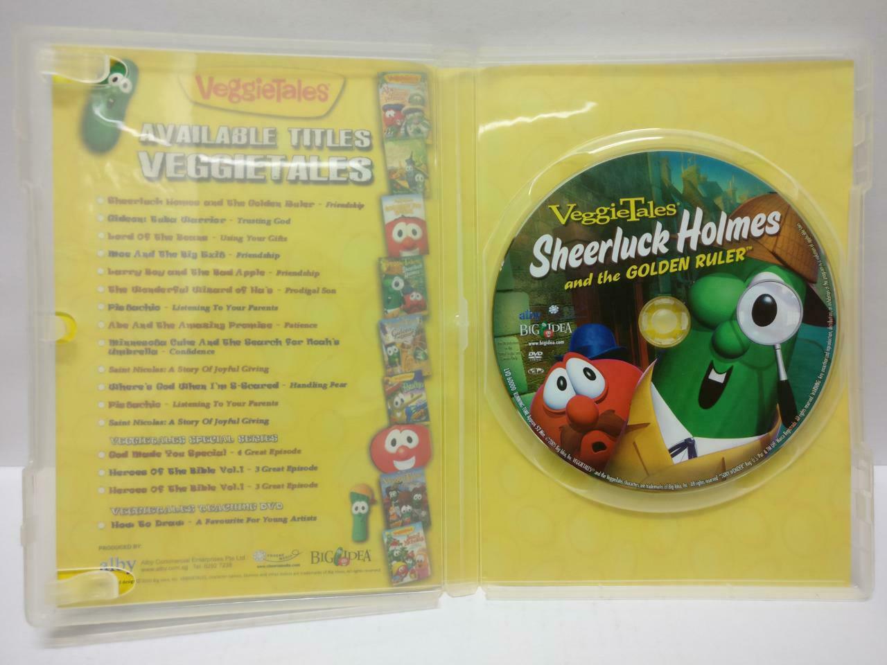 Veggie Tales Sheerluck Holmes & Golden Ruler Movie Rare Singapore DVD (DVD065)