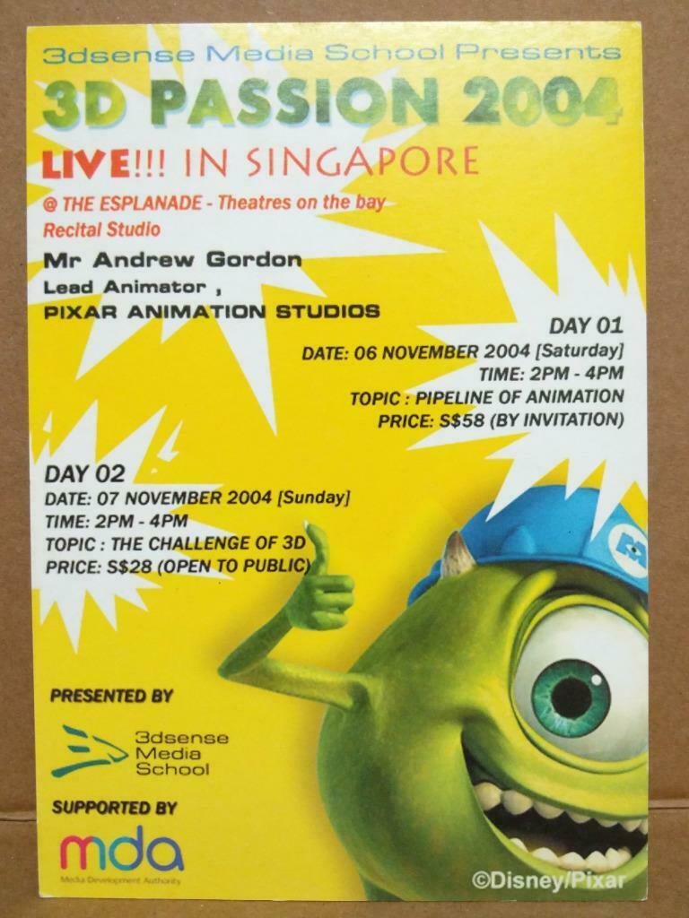 LUCKYPIGEON 3DSense Media School Passion 2004 Singapore Postcard (C2091)