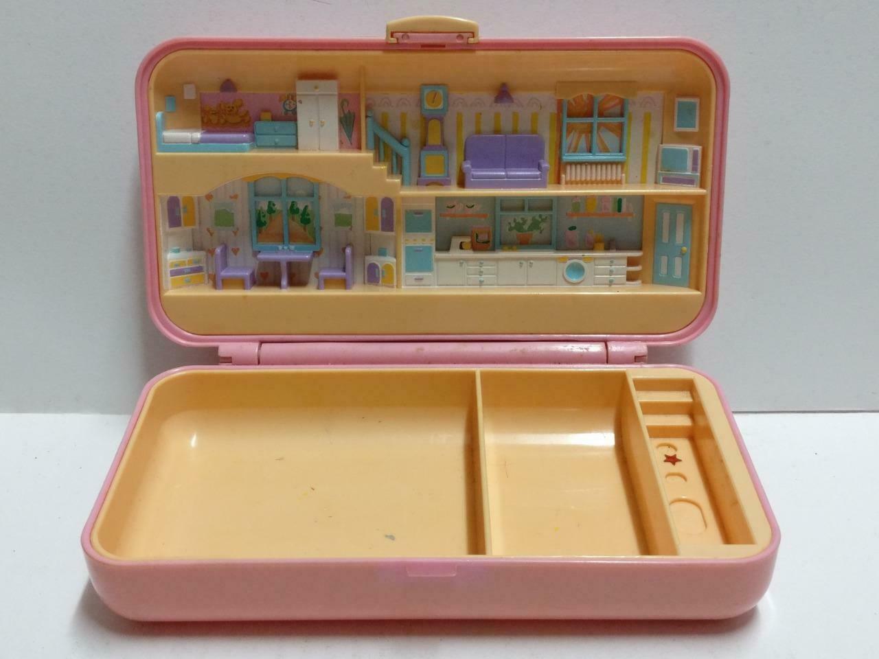 Vintage Polly Pocket 1990 Bluebird Rectangle Pink Compact Only (FTY074)