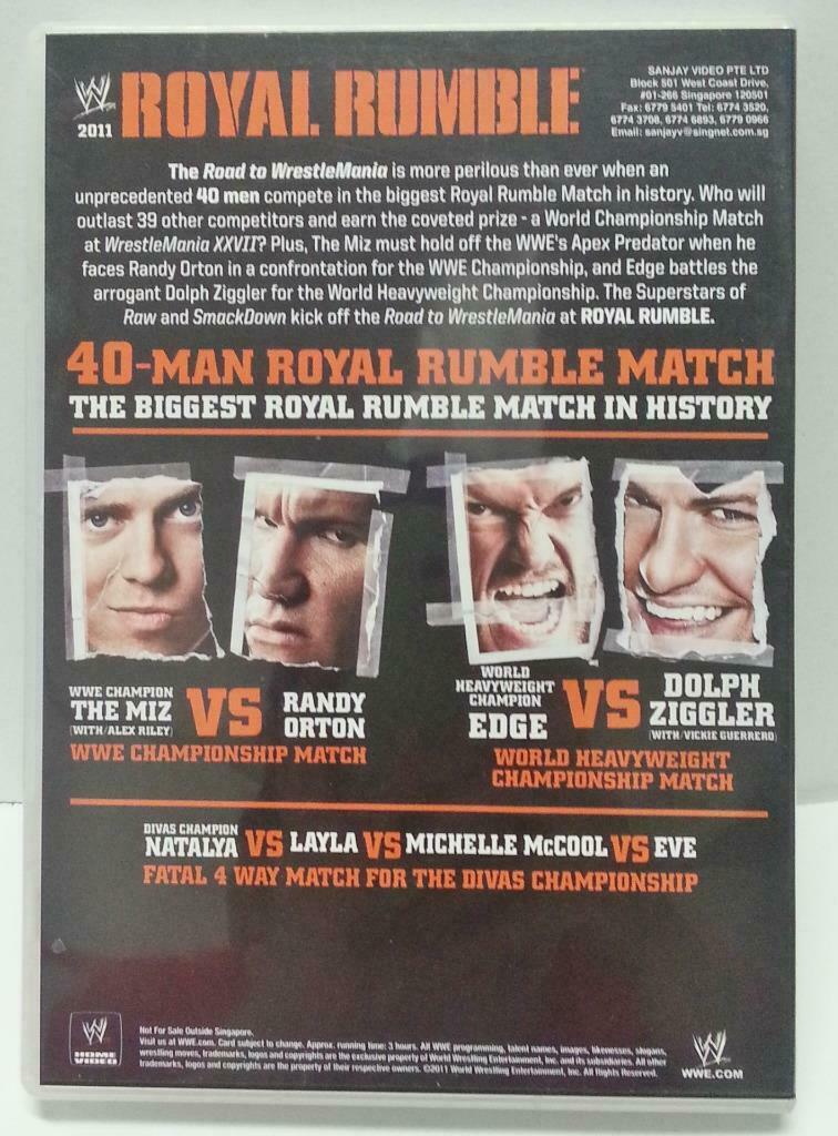 WWE WWF Wrestling The Miz Randy Orton Edge Royal Rumble 2011 Singapore DVD A730