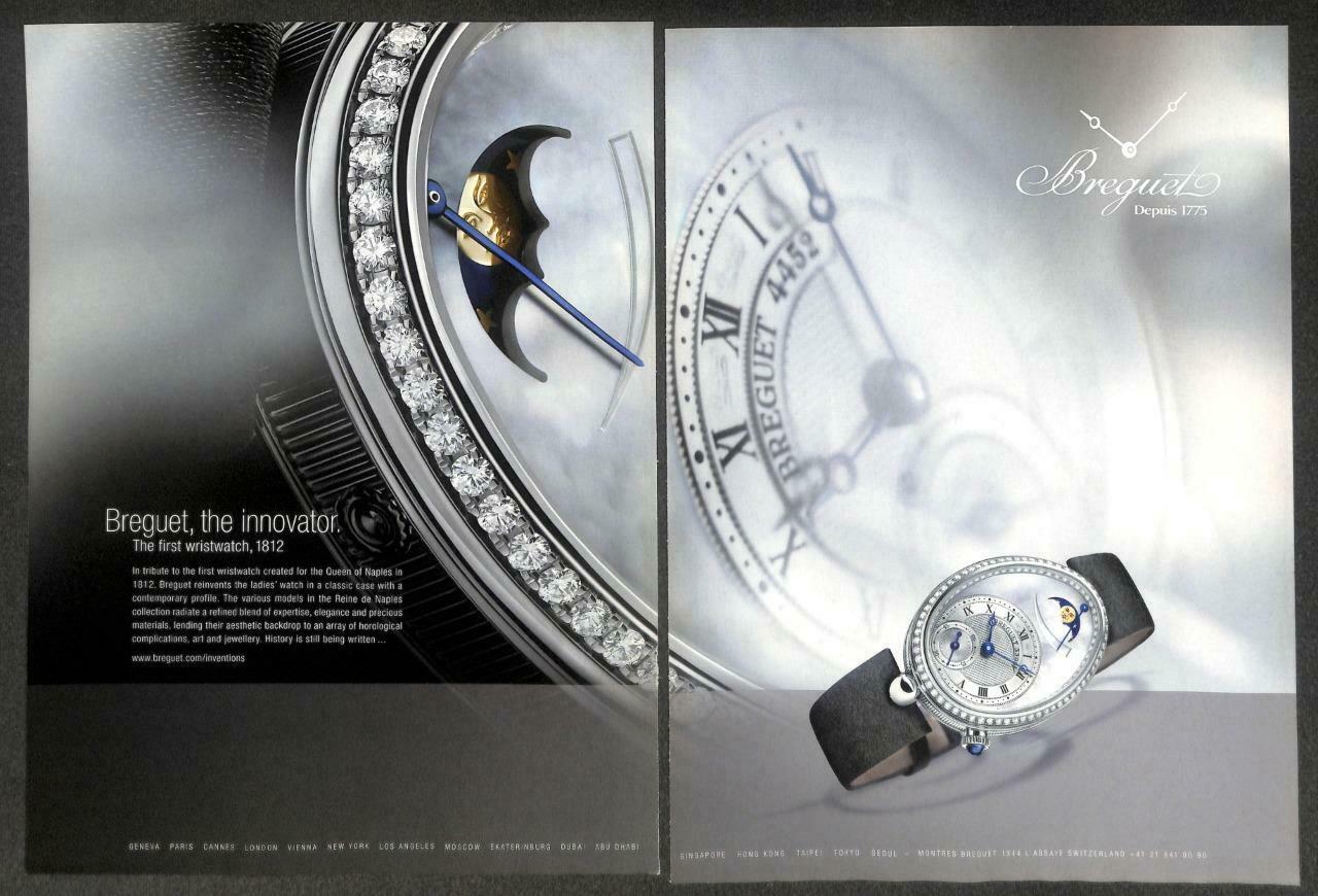 Vintage 2010 Breguet Watch Magazine Advertisement Print Ad x 2 (P983)