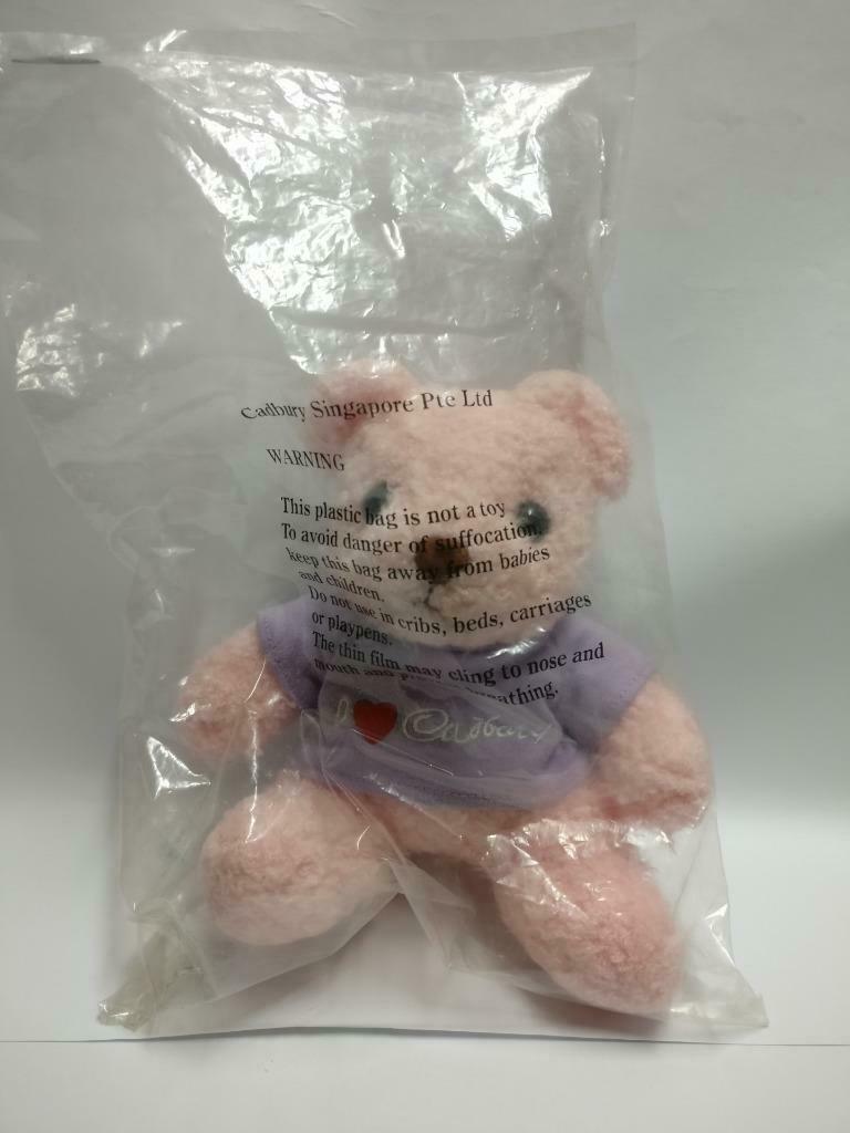 Cadbury Chocolate Pink Teddy Bear Stuffed Animal 7" Plush Soft Toy F/S (PTY024)